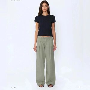 NWOT SLVRLAKE Lola Chino Pants Smokey Aloe Women’s Size 26